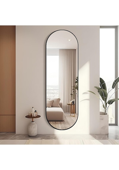 Model Alfa Dekoratif Ayna Boy Aynası Mdf 180cm X 62 Cm Elips Ayna 180 X 60 Siyah Antno27s Siyah