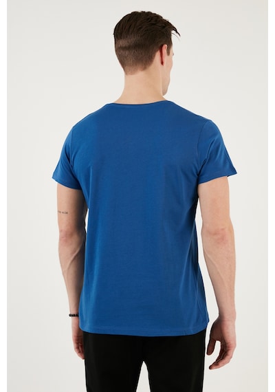 Buratti Pamuklu Slim Fit Bisiklet Yaka Yazılı Erkek T Shirt 541Enjoy Parliament
