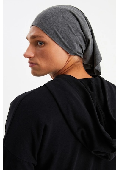 Butikgiz Erkek 4 Fonksiyonlu Koruyucu Pamuklu, Esnek, Terletmez, Bandana, Boyunluk, Maske - Tek Ebat / Füme Füme