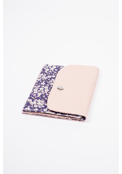 Fabric Craft Bag Kadın Cüzdanı Kumaş, Çıtçıt Kapamalı Gül Kurusu