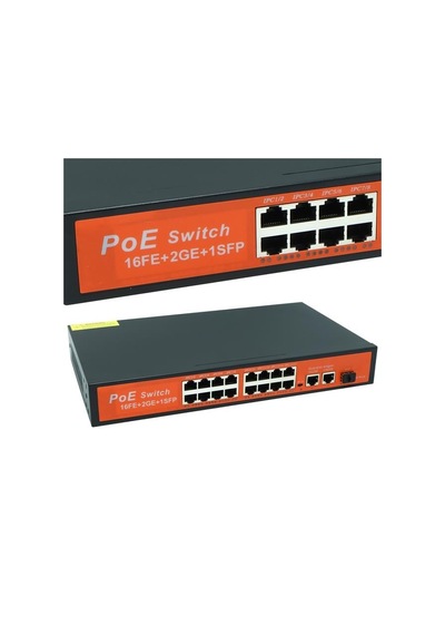 Powermaster Poe Gigabit Ethernet Switch 16 Port 3 Port/1000 Uplink 200 Watt 16fe+2ge+1sfp