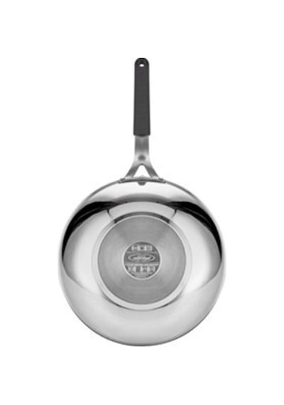 Çelik Wok Tava 26cm - Silikonlu Sap Gri