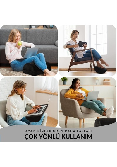 Klasse Ergonomik Visco Ayak Minderi, Oyun Koltuğu Ve Ofis Koltuğu İçin Anti Alerjen Ayak Yastığ Siyah