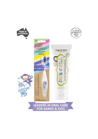 Doğal Sertifikalı Bebek/çocuk Diş Seti Unicorn&monkey Diş Fırçası + Aromasız Diş Macunu 50g