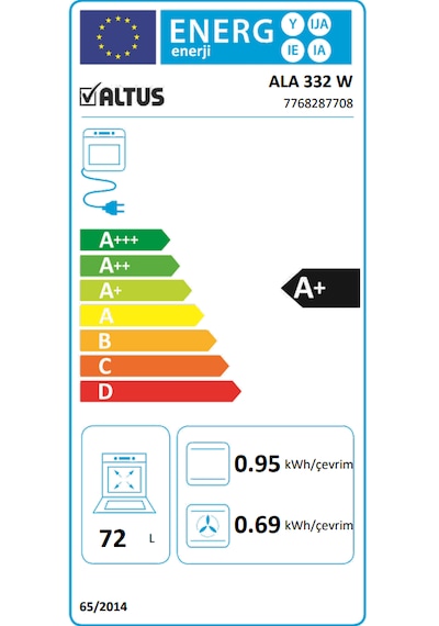 Altus Ala 332 W Ankastre Fırın Beyaz