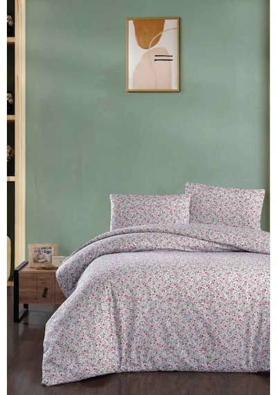Menderes Home Cotton Collection Flanel R Tek Kişilik Nevresim Takımı Gonca Kırmızı