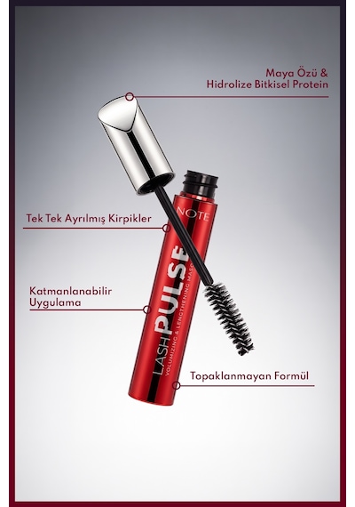 Note Lash Pulse Volumizing & Lengthening Mascara Uzunluk Ve Hacim Etkili Maskara - Siyah