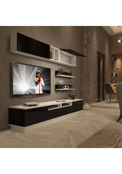 Decoraktiv Trendstyle 5220s Mdf Tv Ünitesi Tv Sehpası - Beyaz Siyah Beyaz - Siyah Decoraktiv Trendstyle 5220s Mdf Tv Ünitesi Tv Sehpası - Beyaz Siyah Beyaz - Siyah