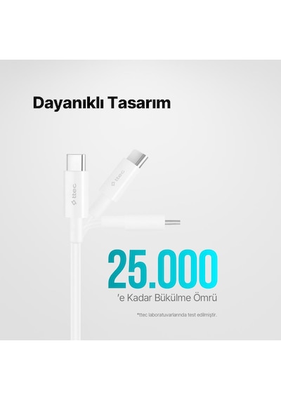 Ttec Super Şarj Pd/qc 65w 2mt Type C Şarj Kablosu Samsung Uyumlu Huawei Apple Uyumlu iPhone 15 15 Pro Max Şarj Kablo 480mbps Desen - Ben10