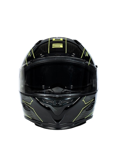 Zeus Zs-1800b Gloss Carbon Am8 Kapalı Kask Sarı - Siyah