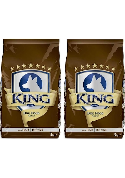King Biftekli Yetişkin Köpek Maması 2 x 3 KG