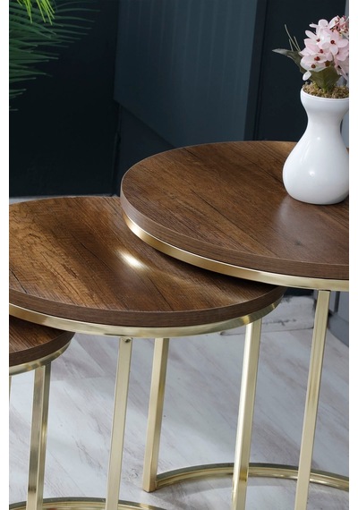 Faymend 3lü Lüx C Zigon Sehpa Gold Barok Gold Barok