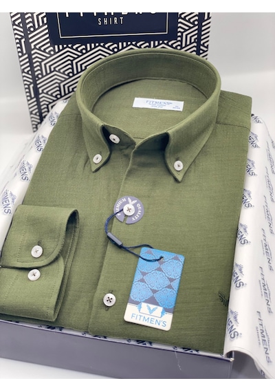 Slim Fit Uzun Kol Müslin Pamuk Rahat Nefes Alabilen Kumaştan Yaka Düğmeli Hediye Kutulu Erkek Gömlek Fs-004202 - Yeşil-3365 Slim Fit Uzun Kol Müslin Pamuk Rahat Nefes Alabilen Kumaştan Yaka Düğmeli Hediye Kutulu Erkek Gömlek Fs-004202 - Yeşil-3365