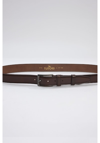 Tudors Erkek %100 Hakiki Deri 3,5 Cm Klasik Taba Kemer -31574-taba