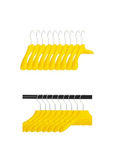 Sarı Plastik 30 Cm Çocuk Askısı Çocuk Elbise Askısı Çocuk Kıyafet Askısı Plastik Sarı Diğer