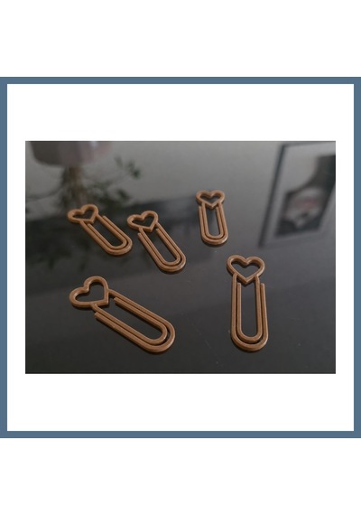 Buradabulabilirsin 3d Baskı Kalp Figürlü Ataç - 10lu Set - Kahverengi Bbz