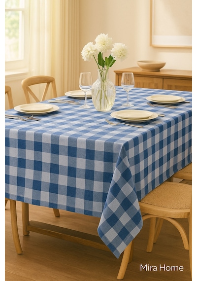 Mira Home Kareli Masa Örtüsü Sofra Bezi 160x220 Cm Rustik