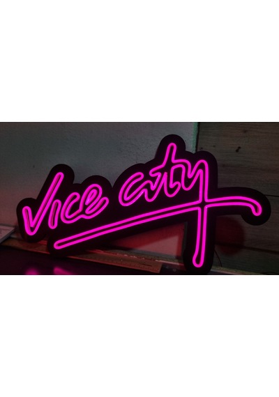 Vice City Neon Led Duvar Aydınlatması Siyah