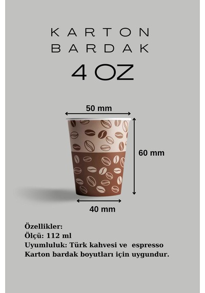 Karton Bardak 4 Oz Adet:250