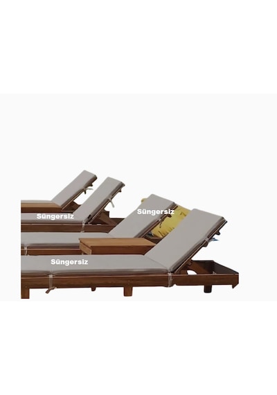 Süngersiz Kınalıada Şezlong Minderi Kıllıfı Fermuarlı 180 x 55 x 5 CM 4 Adet