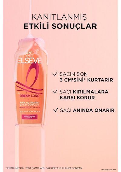 ELSEVE Dream Long Kırık Uç Onarıcı Bakım Şampuanı  300 ml