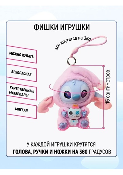 Labubu Labubu Stitch Oyuncak, Labubu Stitch Anahtarlık 451814989 Açık Mavi