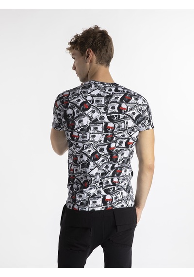 Philipp Plein Erkek Tshirt  PP524P Beyaz - Siyah
