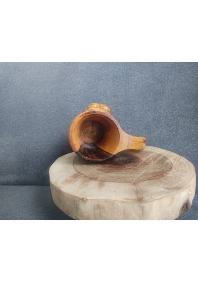 Kuksa Ceviz Ağacı Kalp Kabartmalı 190 Ml Çok Renkli