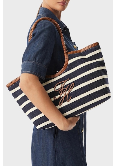 Tommy Hilfiger Bayan Çanta Aw0aw18400 0gy Lacivert-beyaz