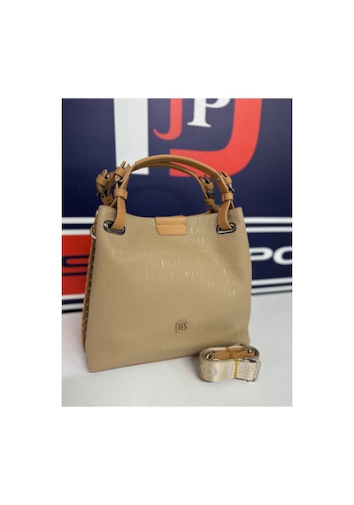 Just Polo Kadın Kum Taba Kabartma Desenli Mıknatıslı Çıtçıt Kapama El Çantası Omuz Askısıyla 4031mh Kum - Taba 47506364
