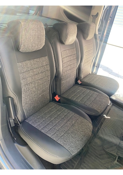 Citroen Berlingo 2019-2023 Arası Arka1+1+1 -keten Deri Karışımı