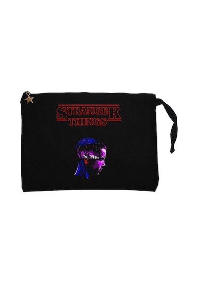 Stranger Things Dream Siyah Clutch Astarlı Cüzdan / El Çantası Siyah