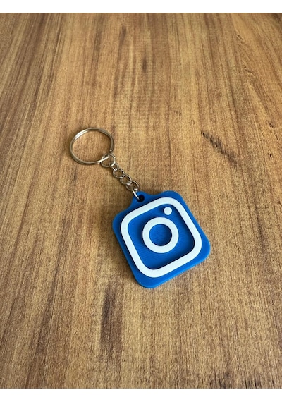 Nfc Anahtarlık - İnstagram Anahtarlık Mavi Küçük Boy 3 Cm