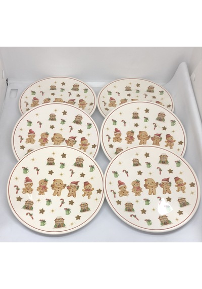 Lebron 6 Parça Gingerbread Temalı Pasta Tabağı Seti 16 Cm Çok renkli