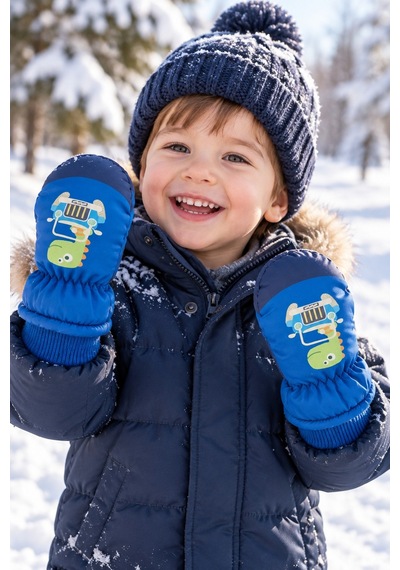 Miniko Kids Kitti 420-21 Erkek 1-3 Kar Kayak Eldiveni Mavi