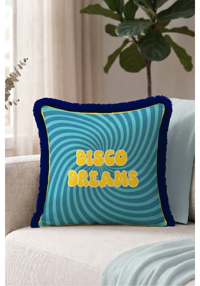 Retro Disko Dreams Saçaklı Yastık Kılıfı - Enerjik Pop Art Turkuaz Lacivert Püsküllü Kırlent Kılıfı Sakin Vadi Halo Retro Disko Dreams Saçaklı Yastık Kılıfı - Enerjik Pop Art Turkuaz Lacivert Püsküllü Kırlent Kılıfı Sakin Vadi Halo