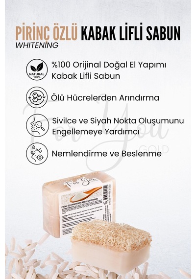 Kabak Lifli %100 Doğal El Yapımı Pirinç Özlü Whitening Sabun Kabak Lifi - Lavanta