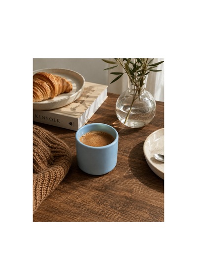 Mavi Seramik Kupa 175 Ml Minimal Kahve Kupası Çay Fincanı Espresso Ve Türk Kahvesi Bardağı Mavi - 902337607 Mavi
