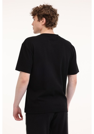 Lee Relaxed Fit Dokulu Kum Siyah Erkek Kısa Kol T-shirt 000000000102265461 Siyah