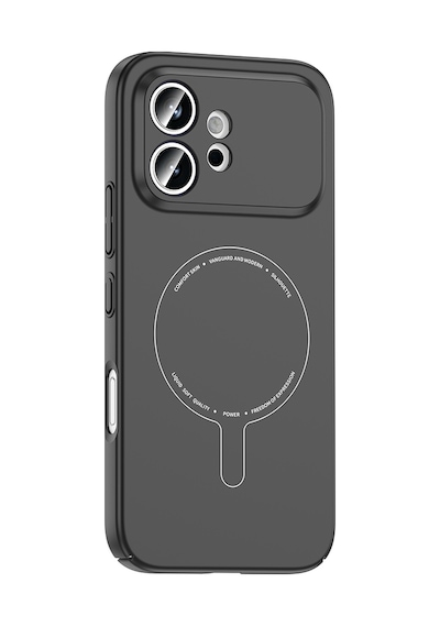 Maks Technology Honor 600 5g Kılıf M-safe Şarj Özellikli Kamera Korumalı Mkst Elio Sert Pc Kapak - Siyah