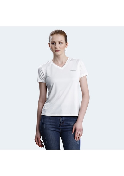 Lumberjack 5M WB PES V NECK 11CT127 5FX Kadın  Ekru Tişört