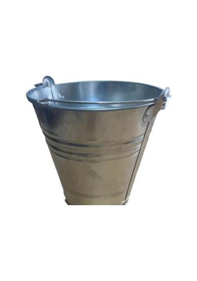 Mobilreyon 4 Adet Su Kum Kovası 10 Litrelik, Metal Galvanizli Sac Kova, Yangın Kovası