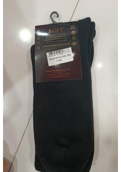 Roff Erkek Pamuklu Havlu Şeker Soket Kışlık Çorap 11408 - 6 Adet Siyah