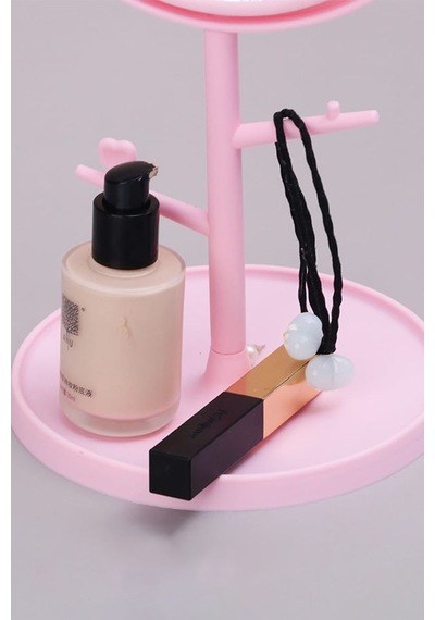 Chavin Pembe Plastik Takı Stand Masa Aynası Cin498pm