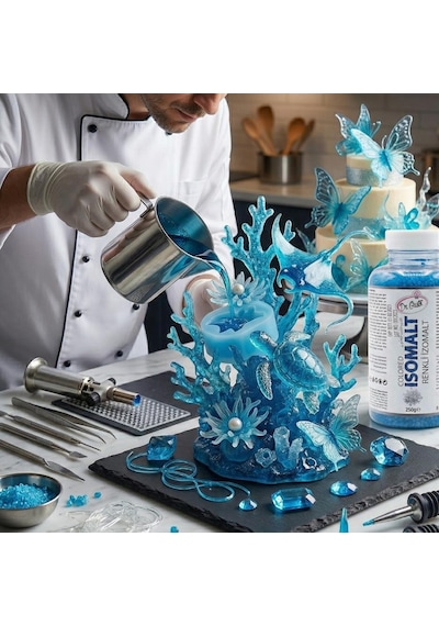 Renkli İzomalt Isomalt Mavi 250 Gr Şeker Sanatı Ve Pasta Dekorasyon İçin