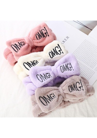 Fiyonklu Omg Saç Bandı Mercan Peluş Saç Bandı Fuşya