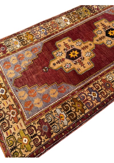 El Dokum Sıfır Maden Halısı 117x235 Kiremit %100 Yün Kök Boya Halı Kiremit