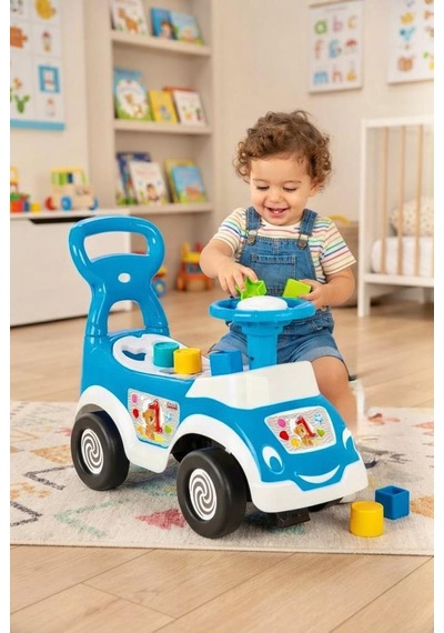 Bul-tak İlk Arabam - Çocuk İlk Adım Ve Bultak Oyuncak Eğitici 52 Cm Aktivite Arabası Mavi