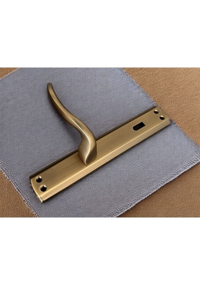 Trim Mat Antik Sarı Aynalı Oda Kapı Kolu 1 Takım Şık Ve Dayanıklı
