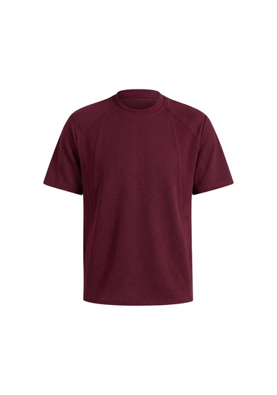 Genius Store Erkek Tişört Basic Bisiklet Yaka Tişört Rahat Kesim Dökümlü Günlük Spor Tshirt Bordo